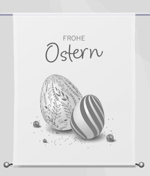 Ostern-moderna-grau-rechteckig, Scheibenhänger eckig